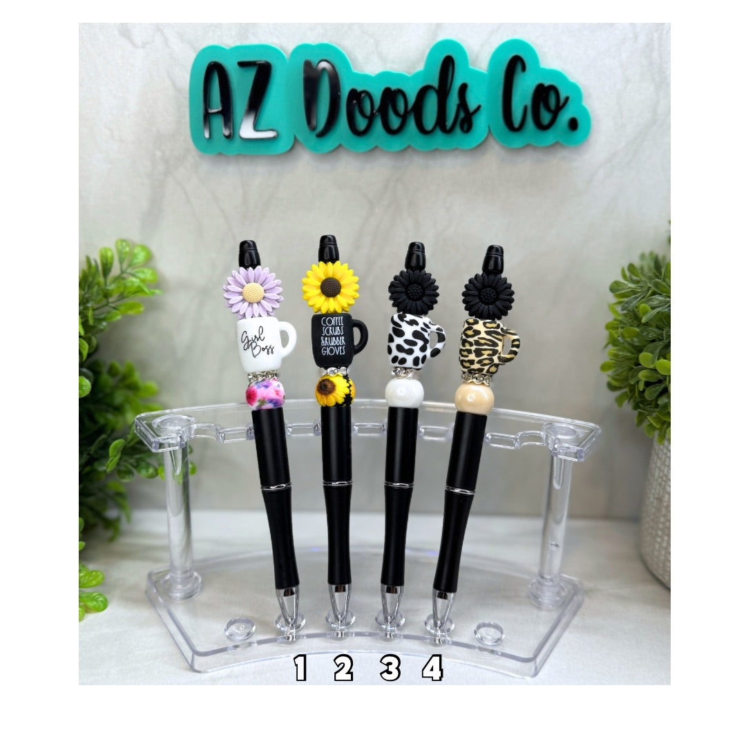 Sips & Scripts Beaded Cup Pens