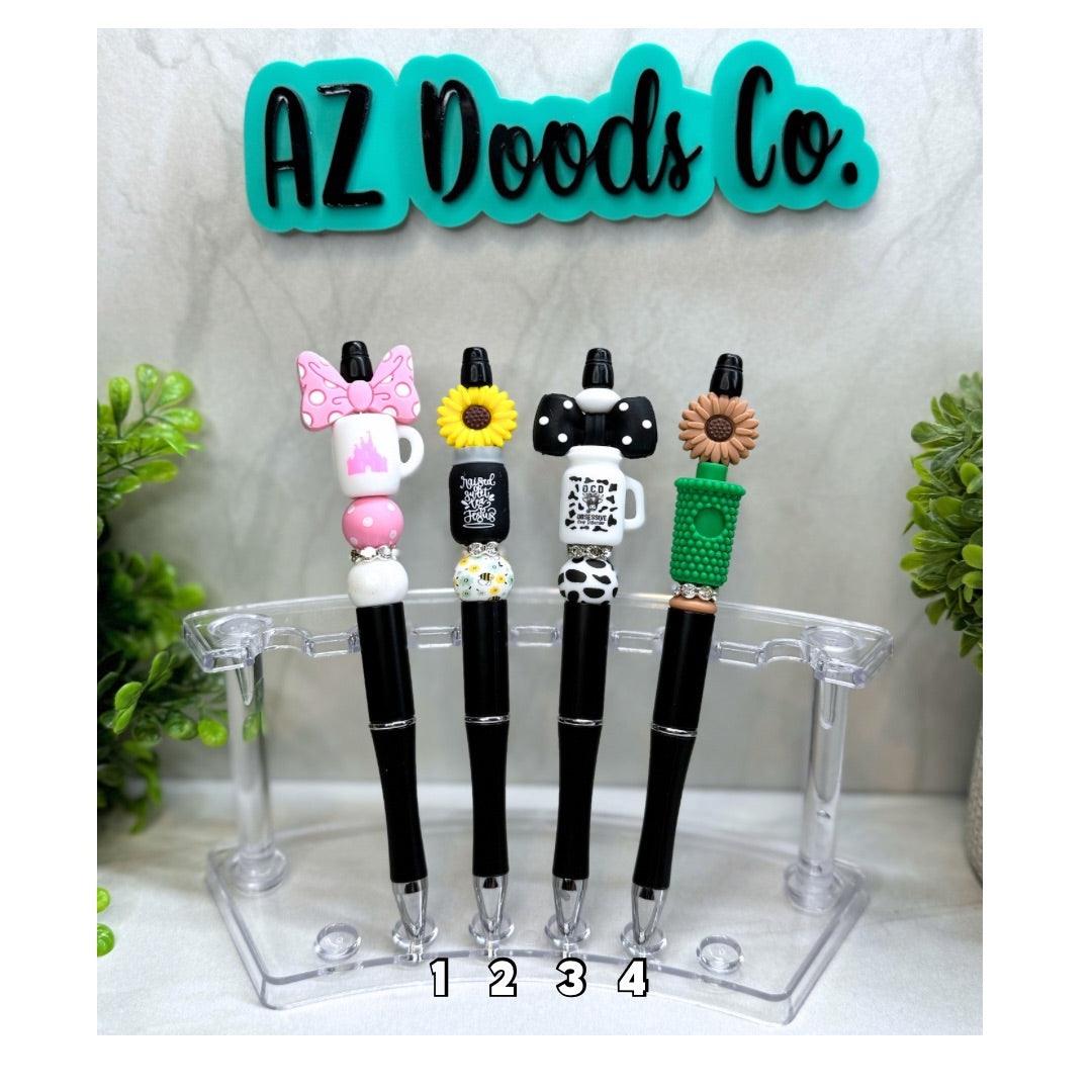 Sips & Scripts Beaded Cup Pens