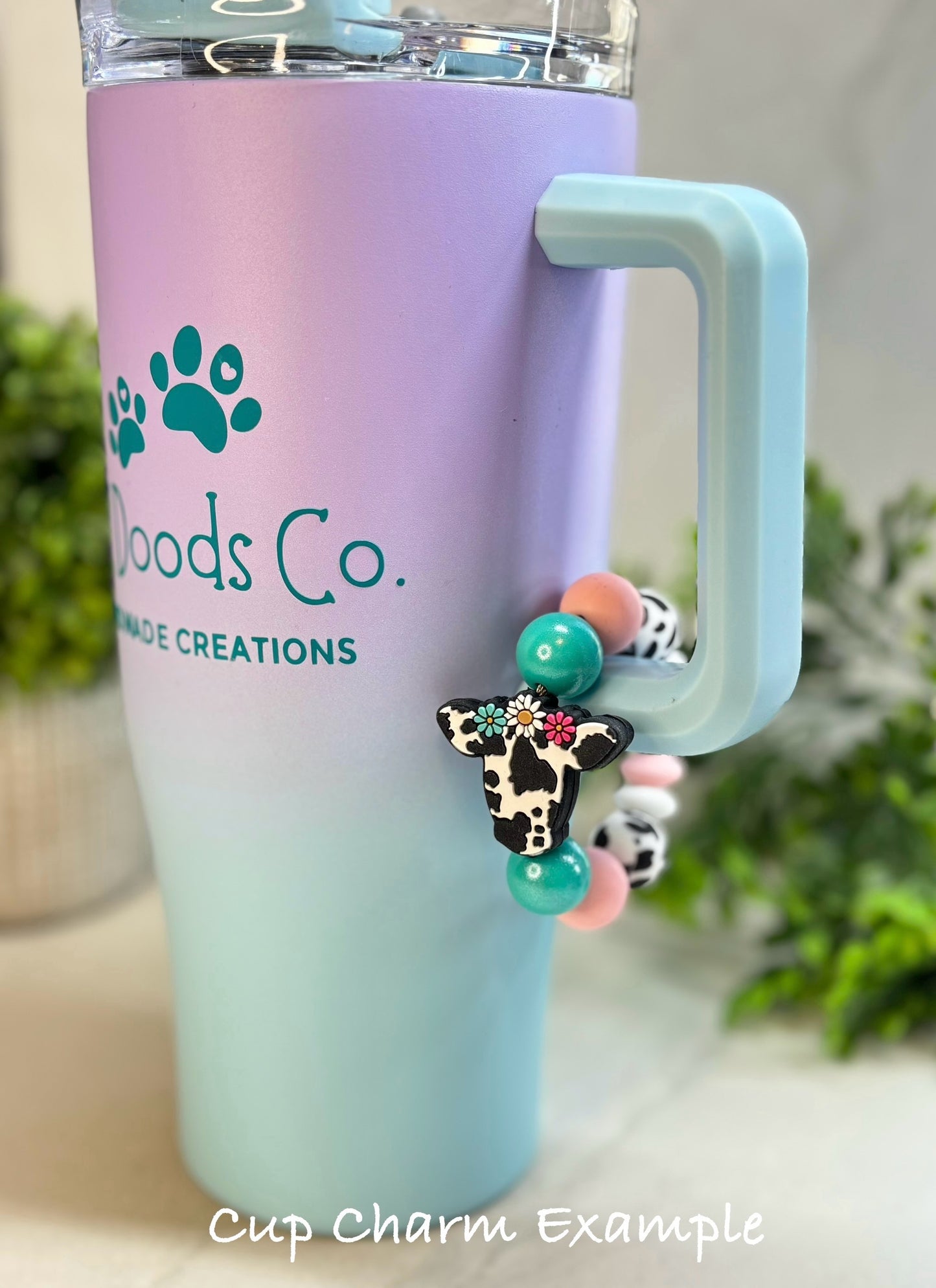 Blue Alien Cup Charm