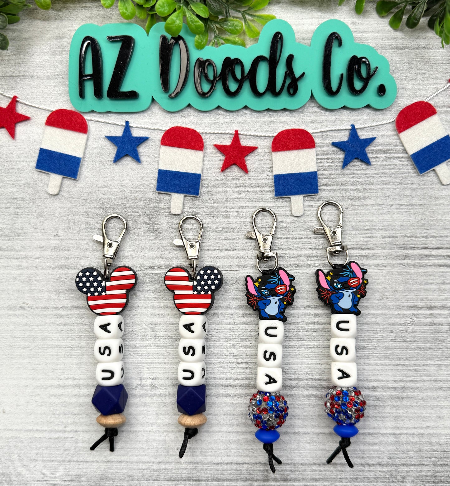USA All Day Keychains