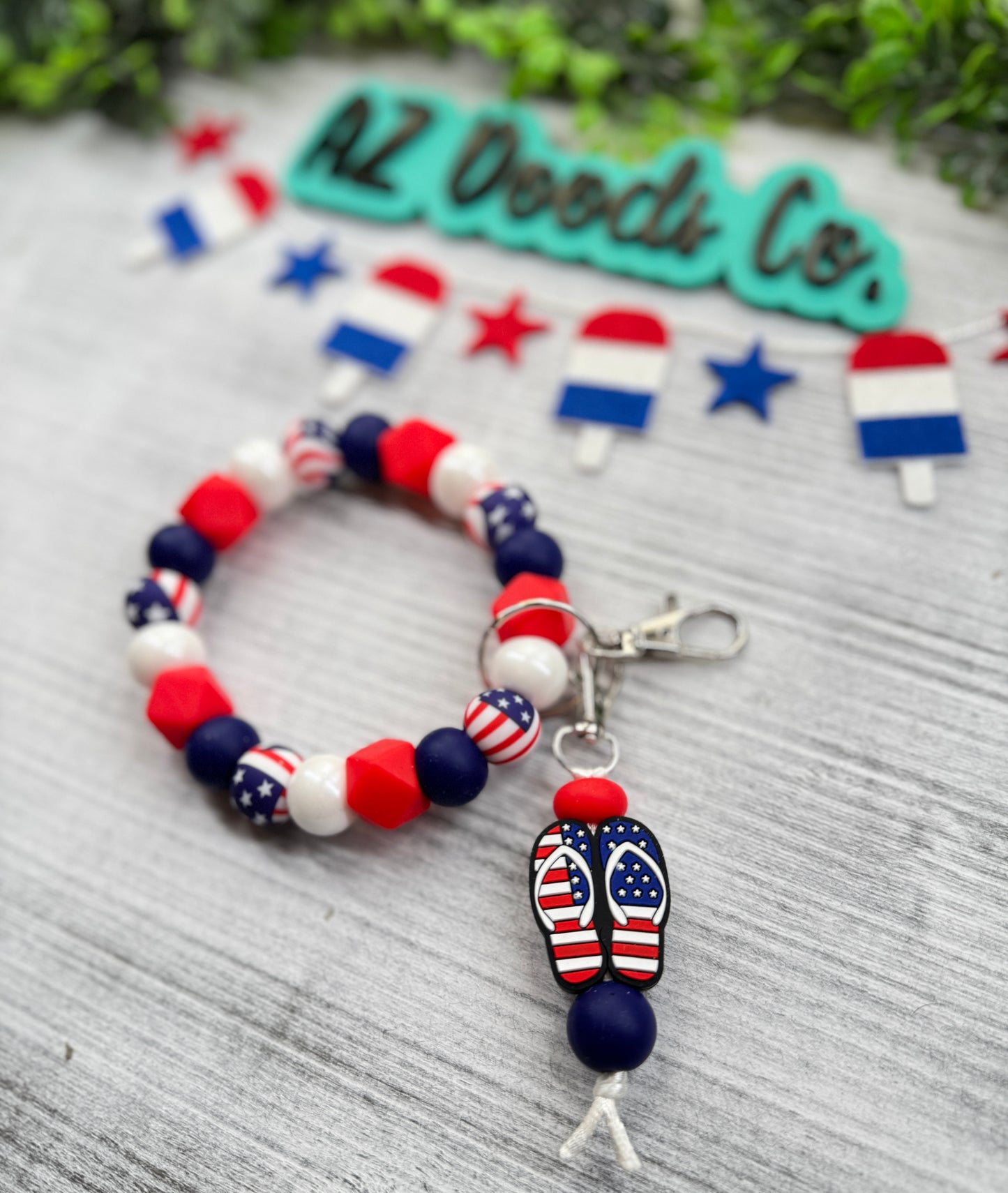 Stars, Stripes & Sandals Wristlet