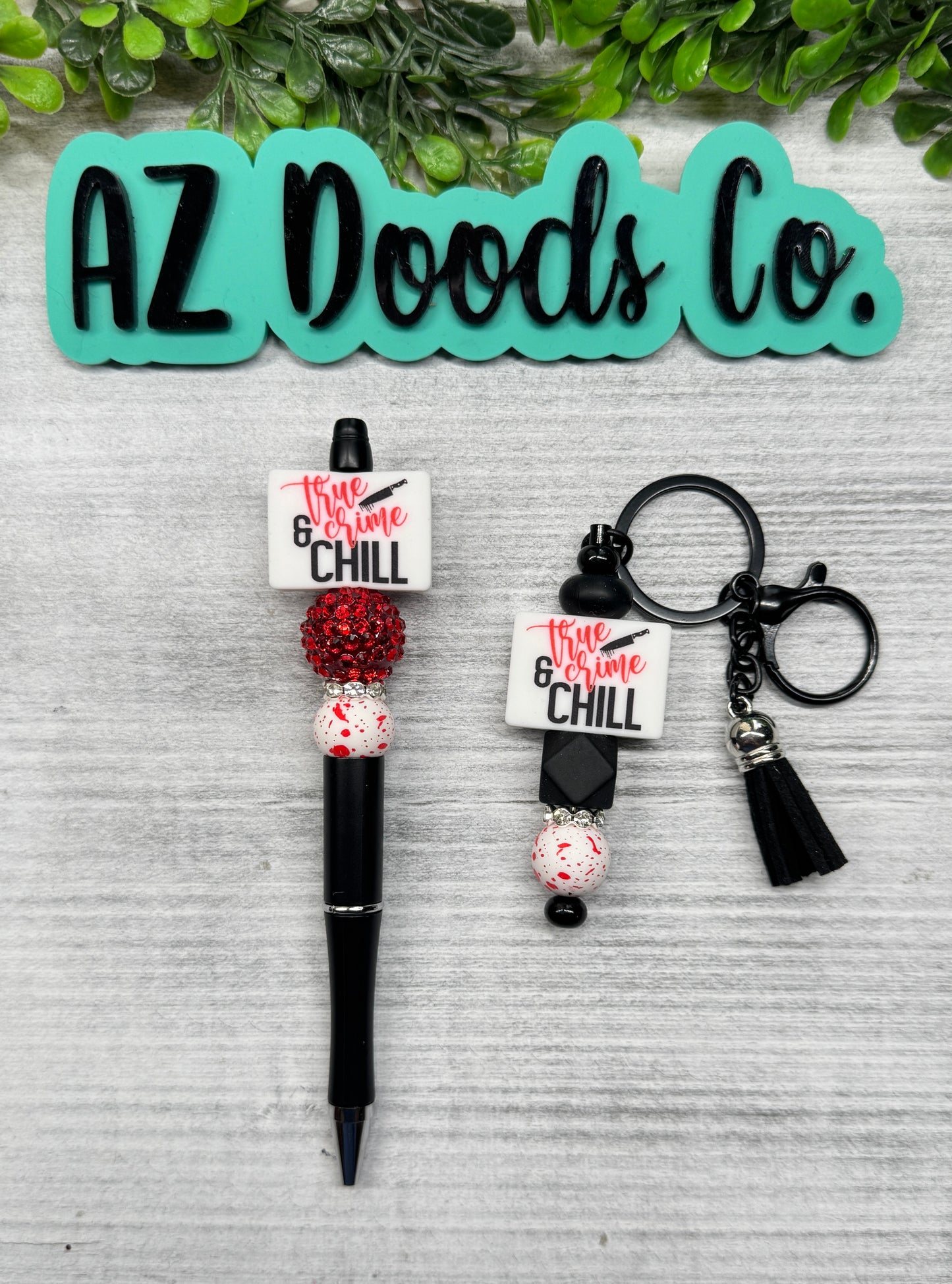 True Crime & Chill Pen & Keychain Set