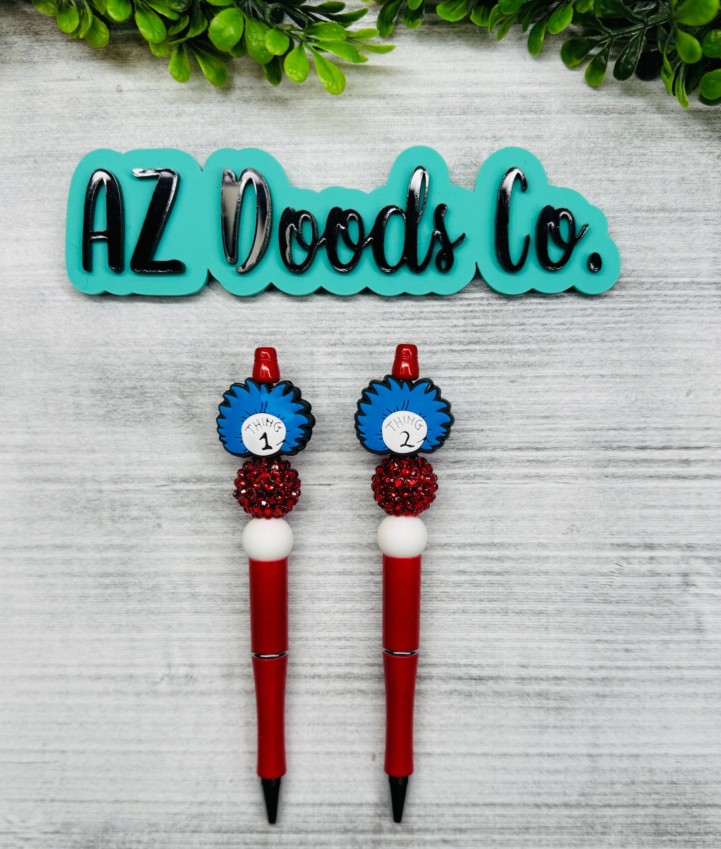 Seuss-Tacular Collection- Thing 1 & 2 Beaded Pens
