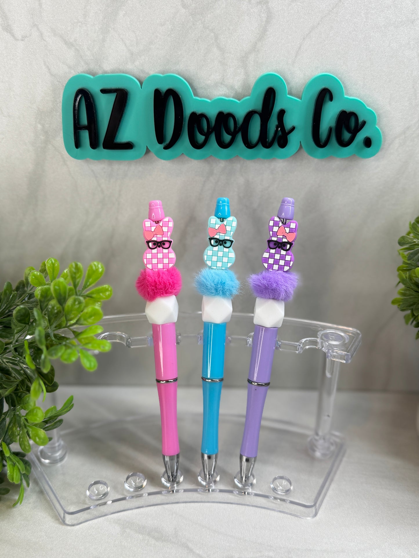 Nerdy Bunny Beaded Pens