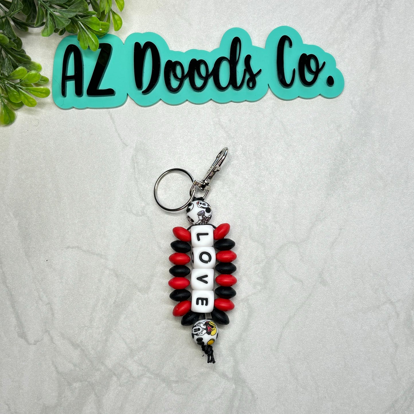 Love Beaded Keychain