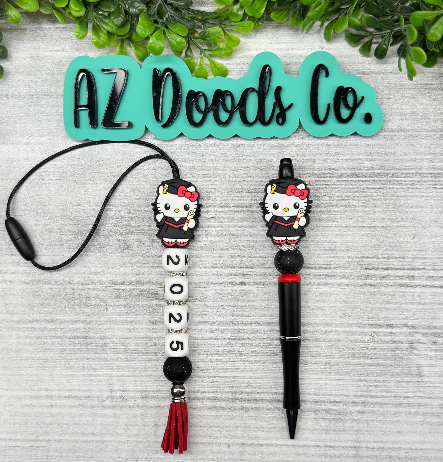 Grad Kitty Car Charm & Pen Set 2025 Edition