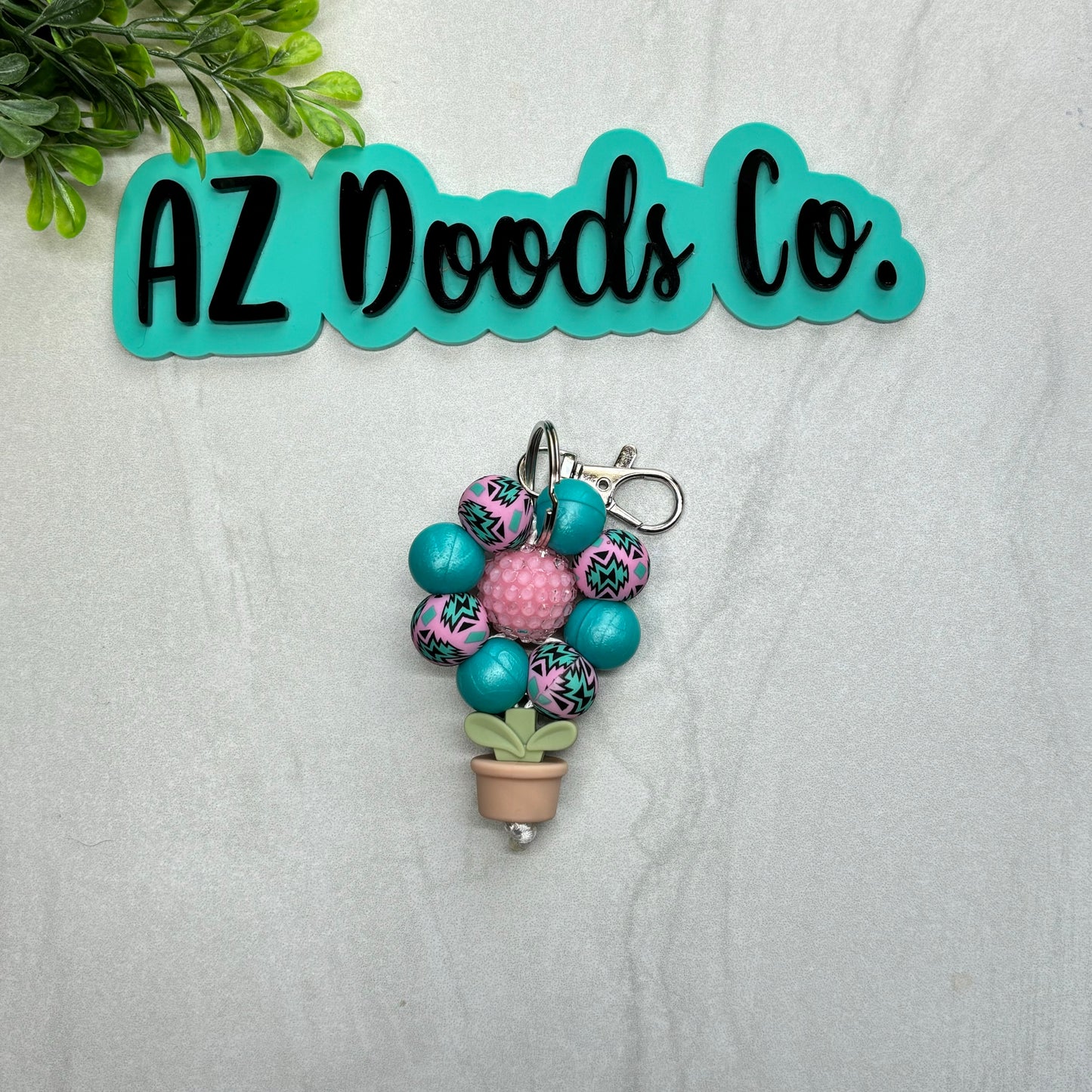 Aztec Bloom Flower Keychain