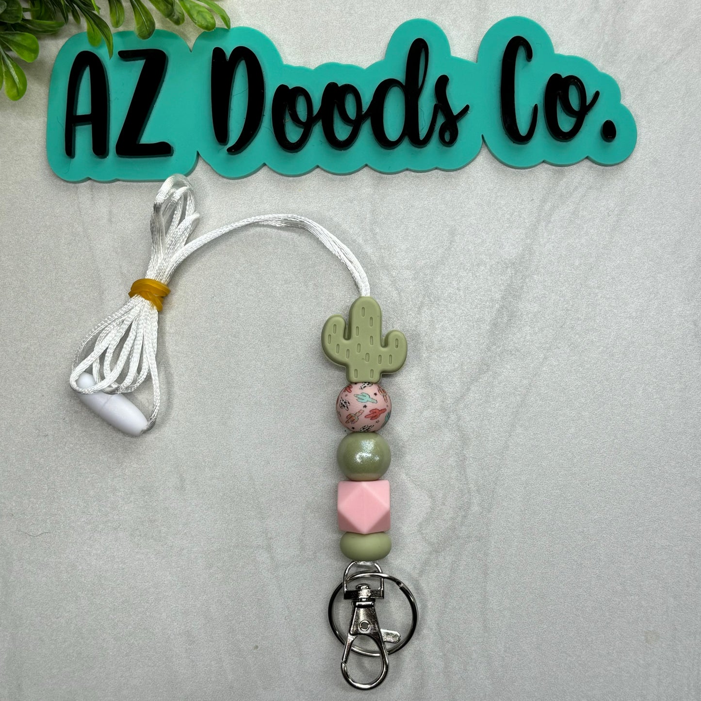 Cactus Charm Beaded Lanyard