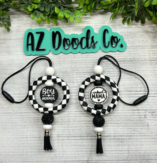 Checkered Mama Car Charms