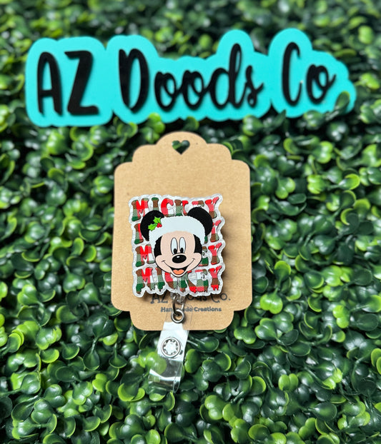 Mickey Christmas Badge Reel