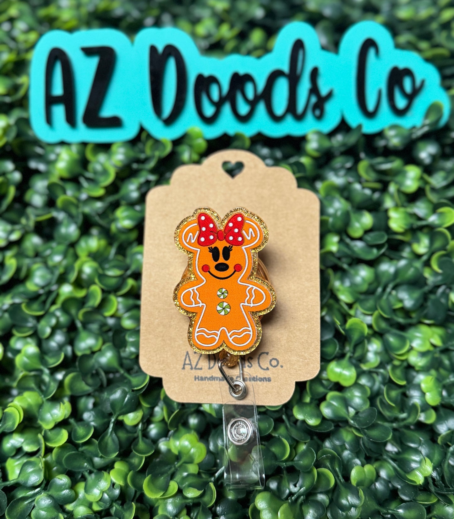 Gingerbread Minnie Badge Reel