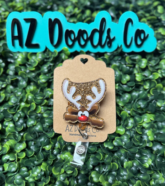 Reindeer Christmas Badge Reel