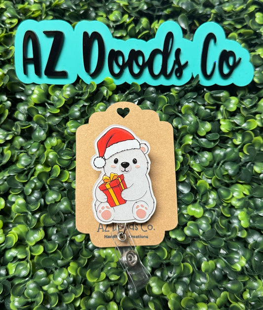 Bear Christmas Badge Reel