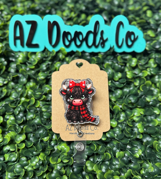 Christmas Cow Badge Reel