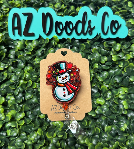 Snowman Glitter Badge Reel