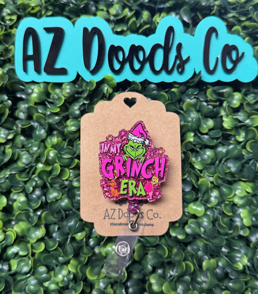 Pink Grinch Badge Reel