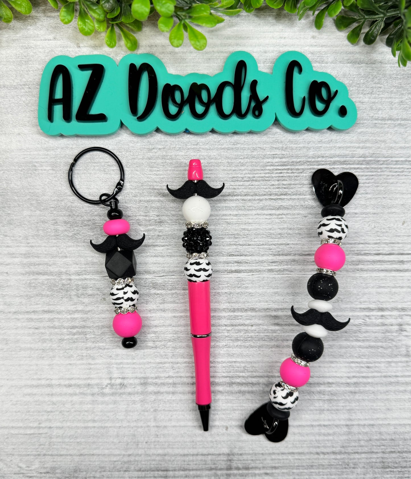 Stache Goals – Cup Charm, Pen & Phone Strap Set