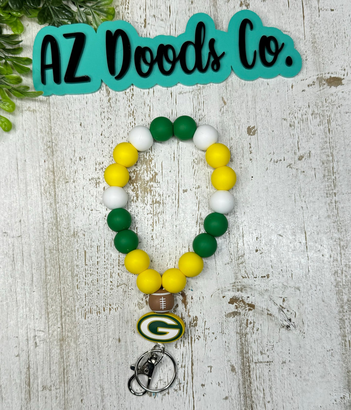 Team Spirit Teardrop Wristlet- Greenbay