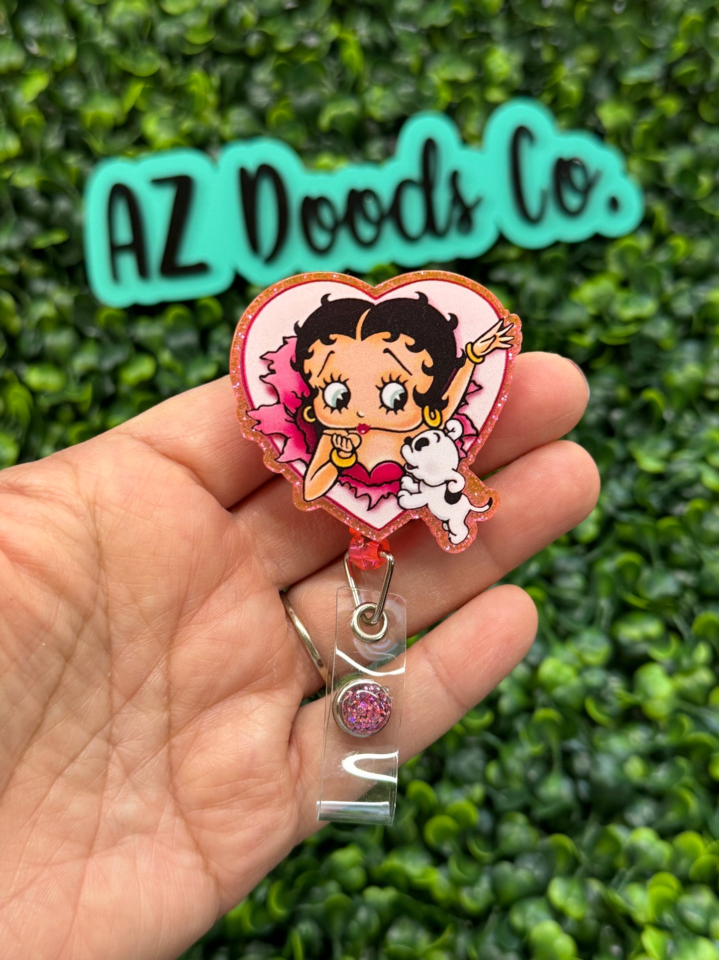 Betty Glitter Badge Reel