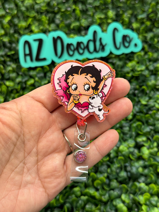 Betty Glitter Badge Reel