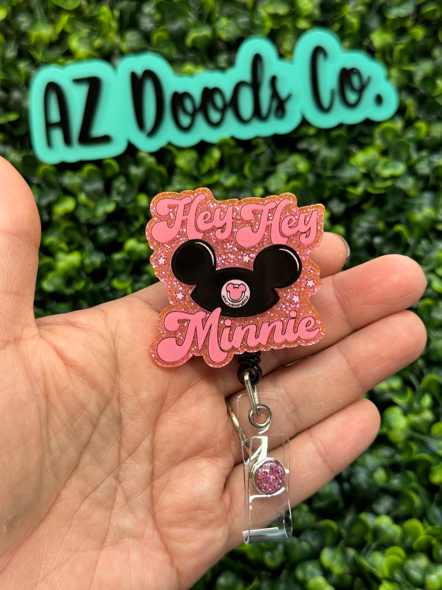 Minnie Magic Glitter Badge Reel