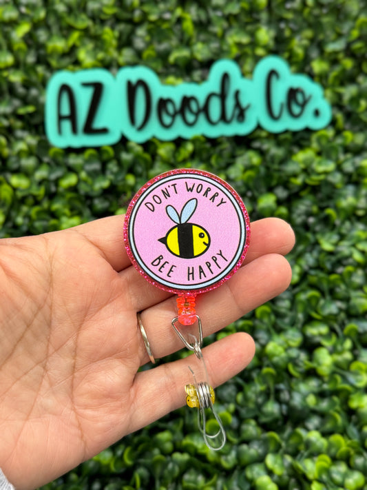 Be Happy Glitter Badge Reel