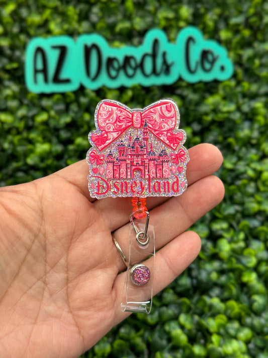 Pink Magic Glitter Badge Reel