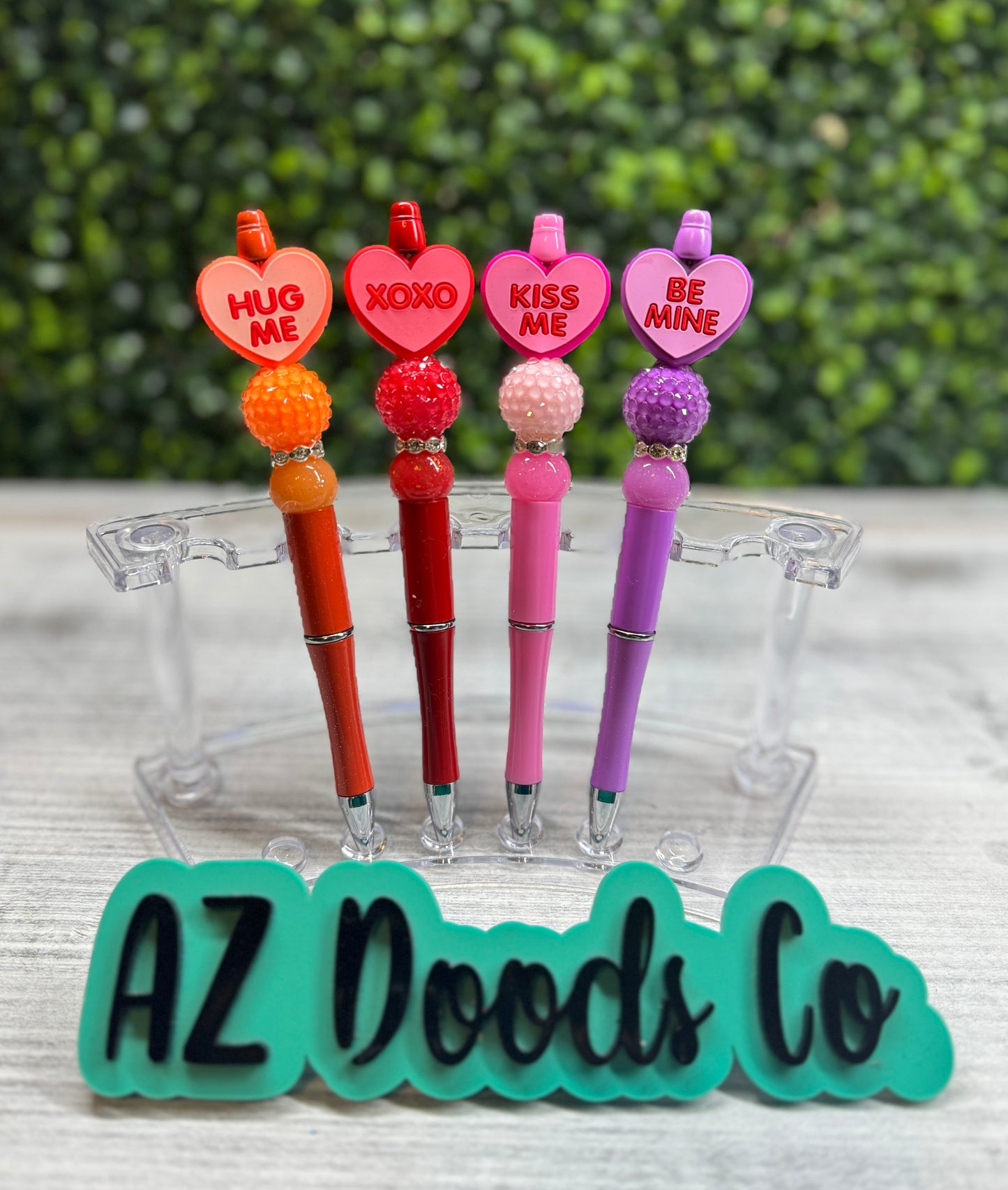 Conversation Hearts Beaded Pens