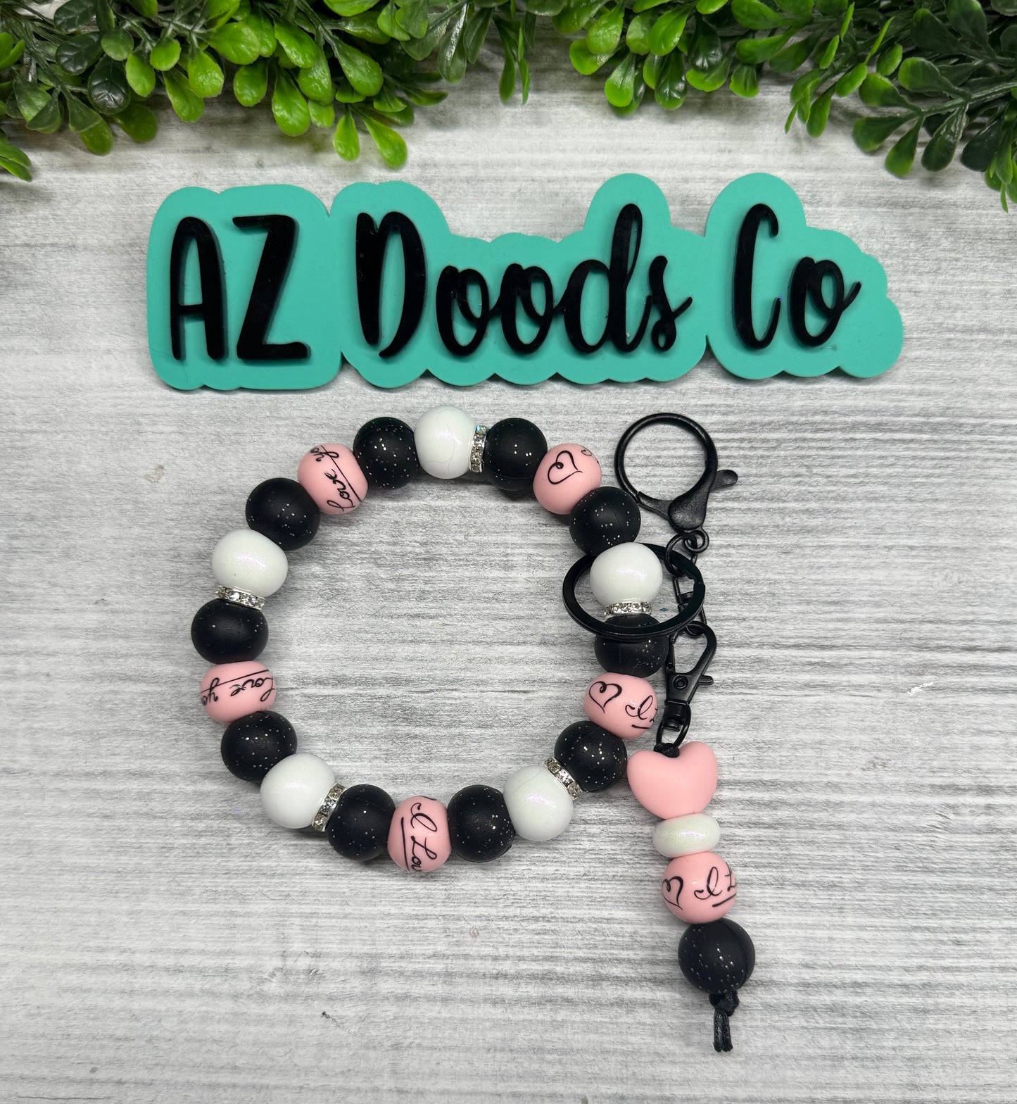 Soft Love Script Wristlet