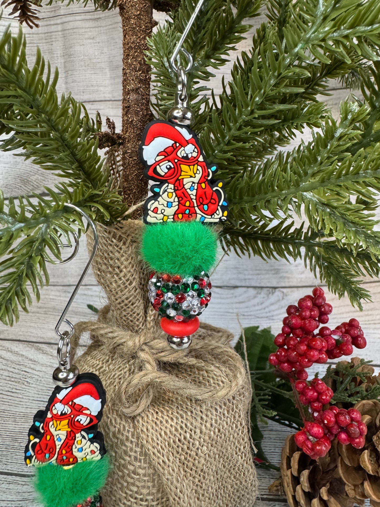 Christmas Collection- Christmas Chicken Beadable Ornament