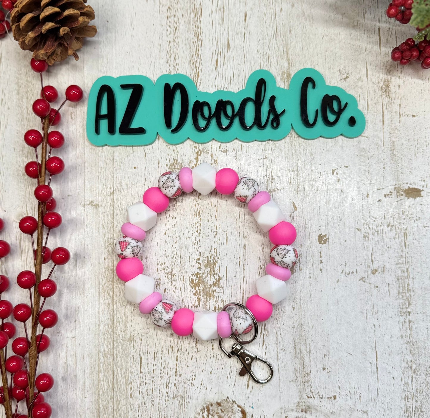 Pink Tree Wristlet