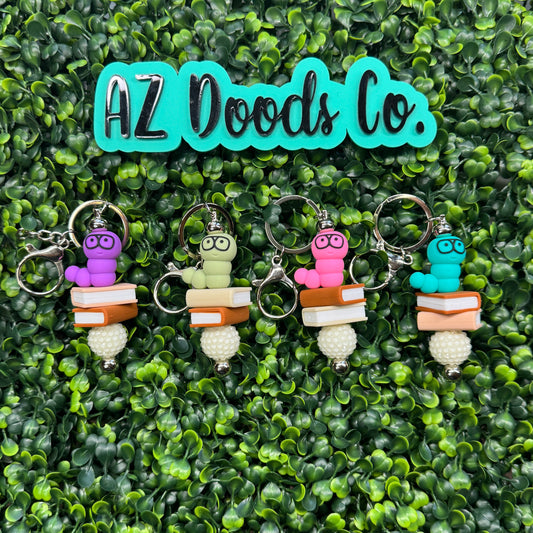 Teacher Theme Keychain- Bookworm