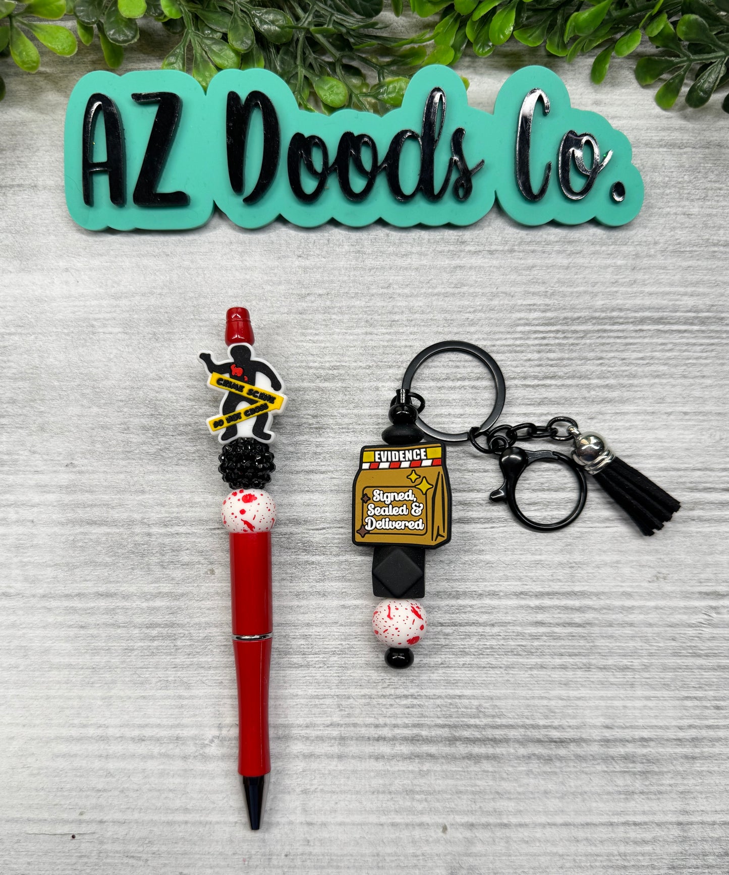 Crime Scene & Evidence Pen & Keychain Set