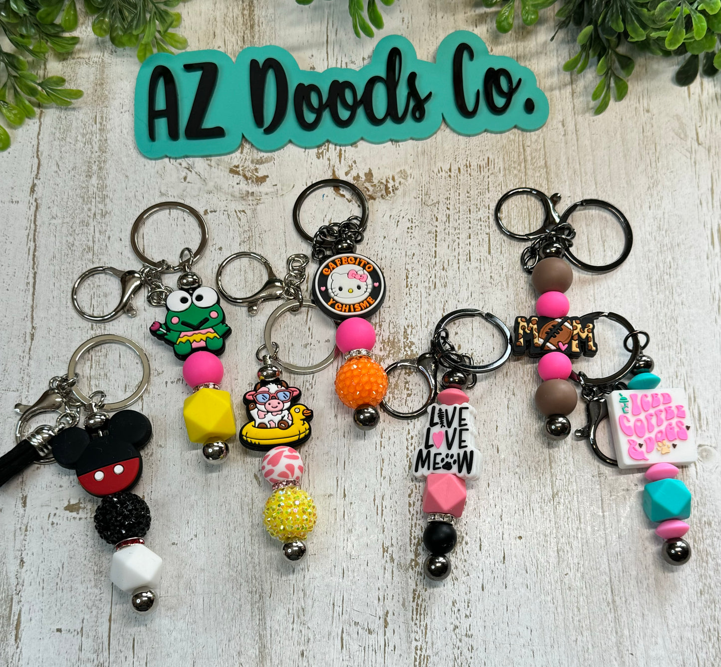 Custom Beaded Bar Keychain