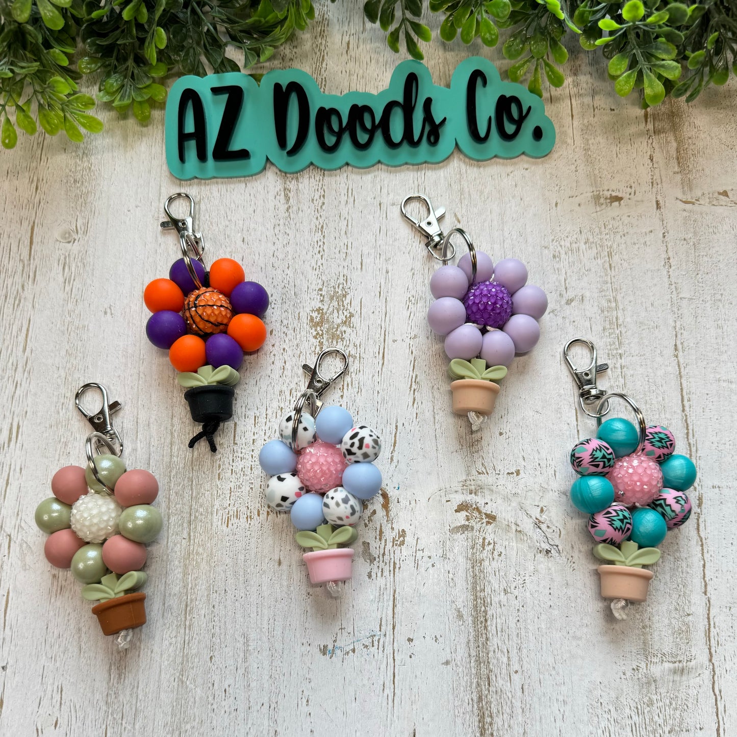 Custom Flower Pot Keychain