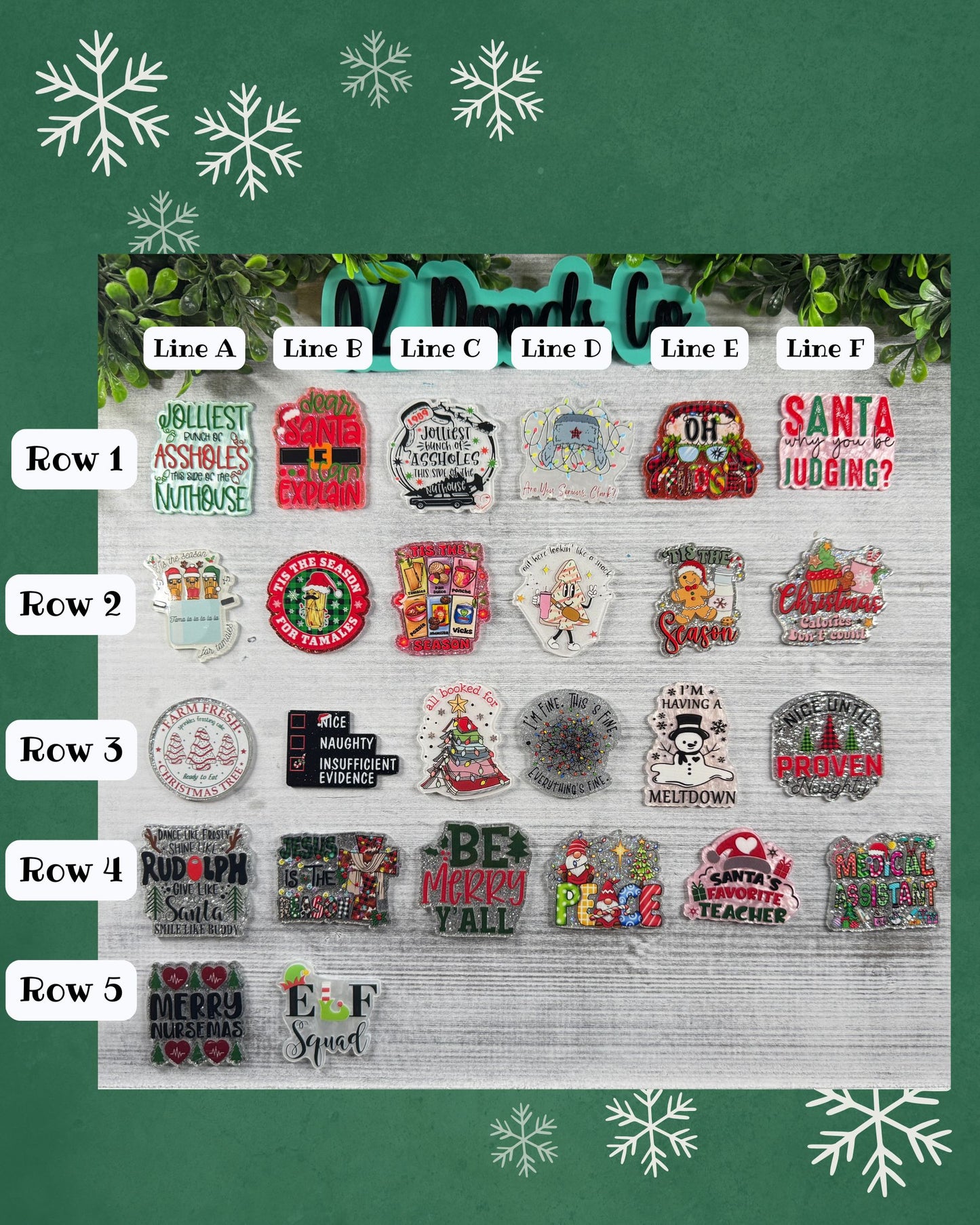 ⭐ CUSTOM Christmas Badge Reel – Choose Your Acrylic